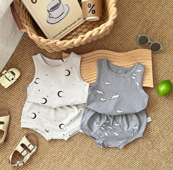 2024夏新作★子供服　トップス+ズボン　セット★73-110cm★2色