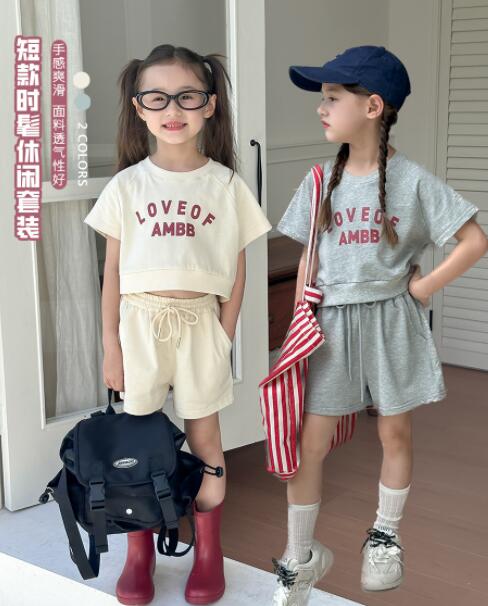 2024夏新品★子供服　トップス+ズボン　セット★90-160cm★2色