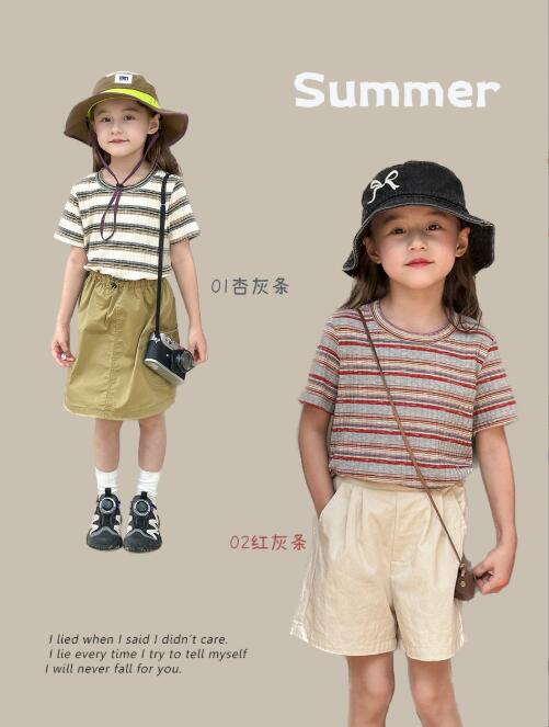 2024★夏新作★韓国風子供服★Tシャツ★2色90-150CM