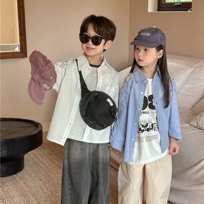 2024★春秋新作★韓国風子供服★シャツ★90cm〜140cm 2色