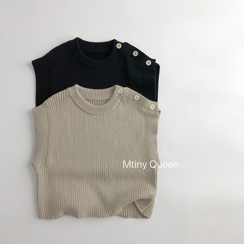 2024秋新品★子供服　ニットベスト　トップス★80cm〜130cm 2色