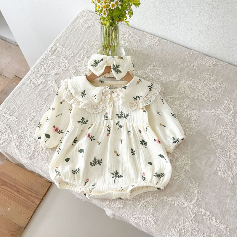 2024秋新入荷★ベビー服　ロンパース+ヘアバンド★66cm〜100cm