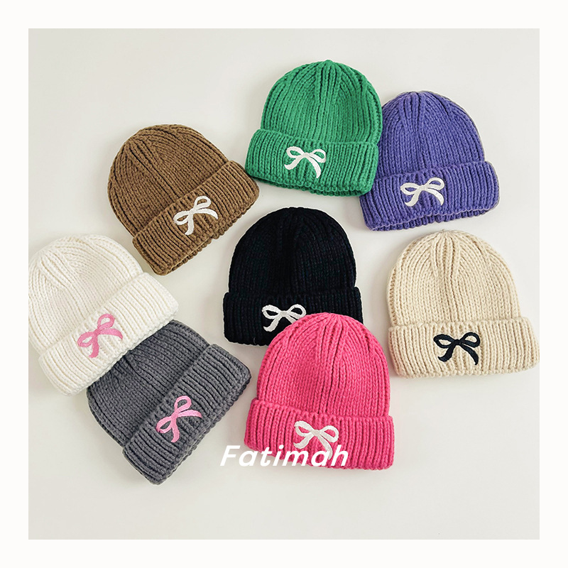 「2024」子供用★帽子★ニット帽子★可愛い★キッズ★蝶結び★8色