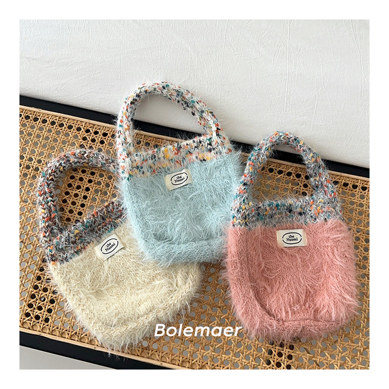 2024新型★★子供用ハンドバッグ★ニットバッグ★6色