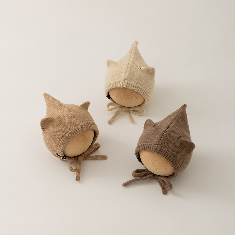 「2024」子供用★帽子★ニット帽子★ベビー★耳カバー★無地★4色