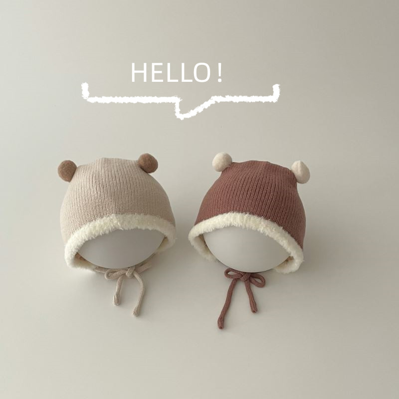 「2024」子供用★帽子★ニット帽子★ベビー★耳カバー★厚手★6色