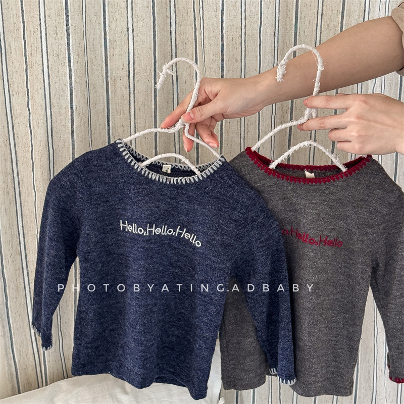 「2024」子供服★トップス★Tシャツ★韓国風子供服★ニット★2色80cm〜130cm