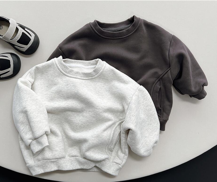2024秋冬新作★子供服　トレーナー　裏起毛付★80cm〜130cm　2色