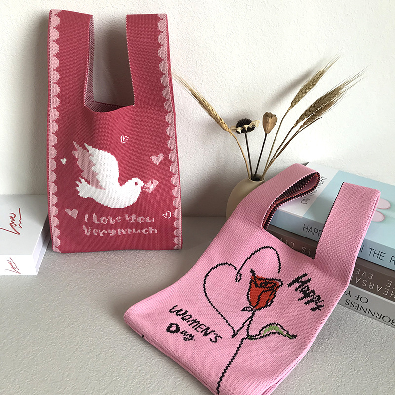 「2024」バッグ★ニットバッグ★ハンドバッグ★ 2色