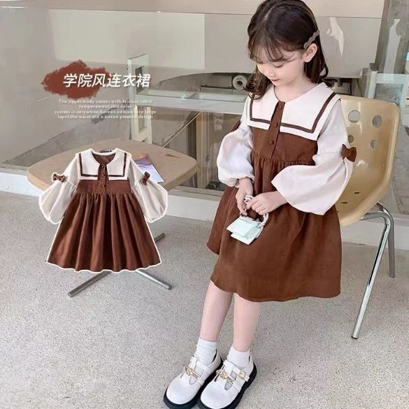 「2024」子供服★ワンピース★長袖★韓国風子供服★2色90cm〜140cm