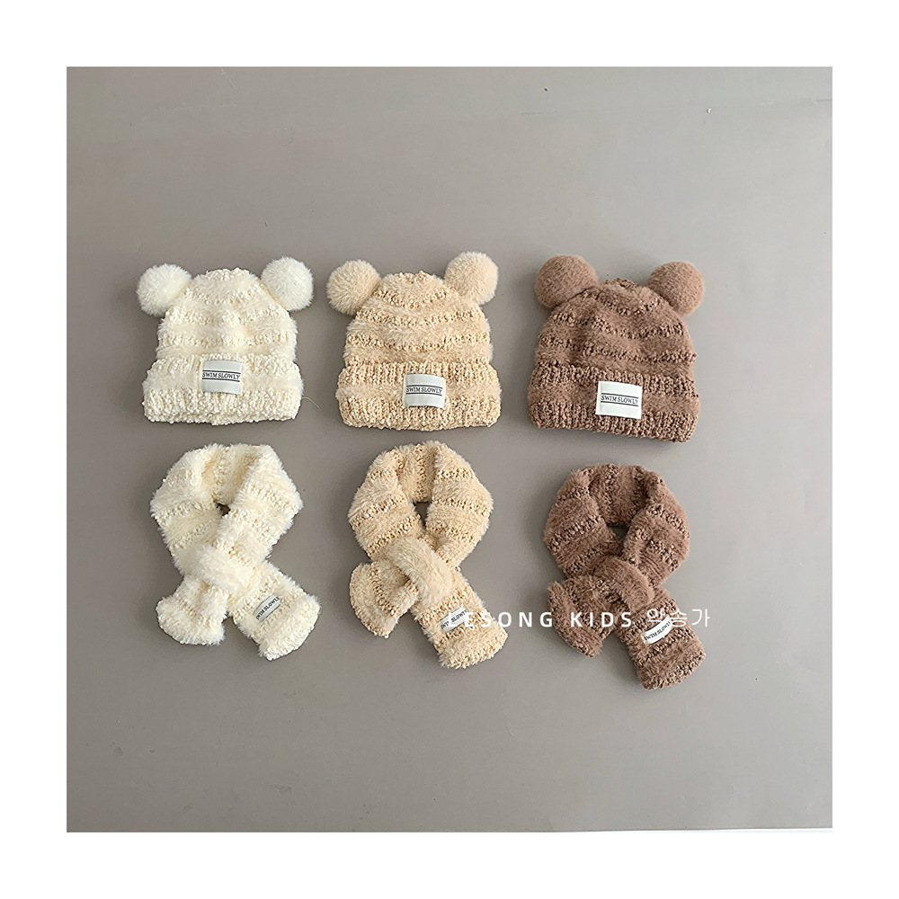 2024年新品★子供用★帽子　ハット&帽子+マフラーセット★ 4色