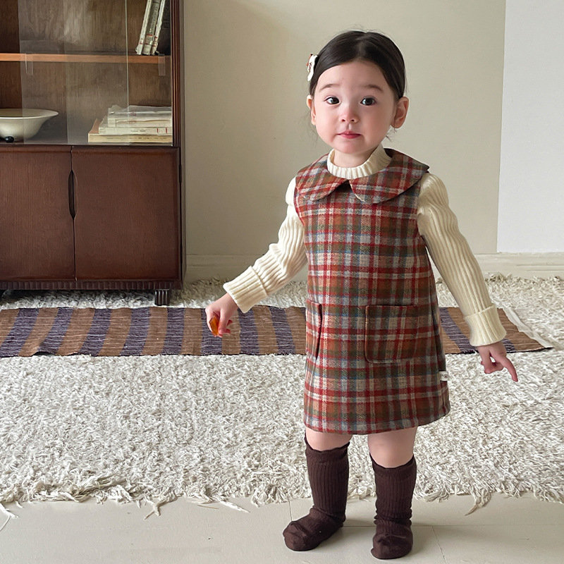 2024秋冬新品★子供服　ベストワンピース★73CM〜100cm