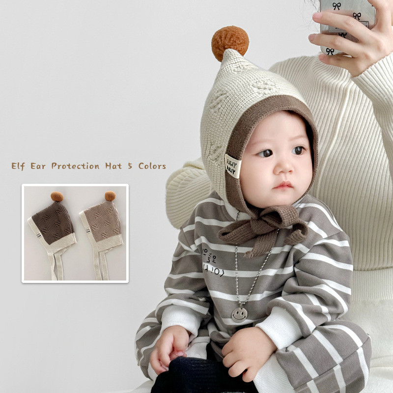 「2024」子供用★帽子★ニット帽子★耳カバー★ベビー★5色