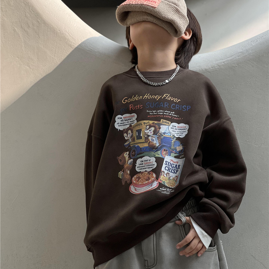 2024★秋冬新作★韓国風子供服★トレーナー★裏起毛★90cm〜160cm 2色