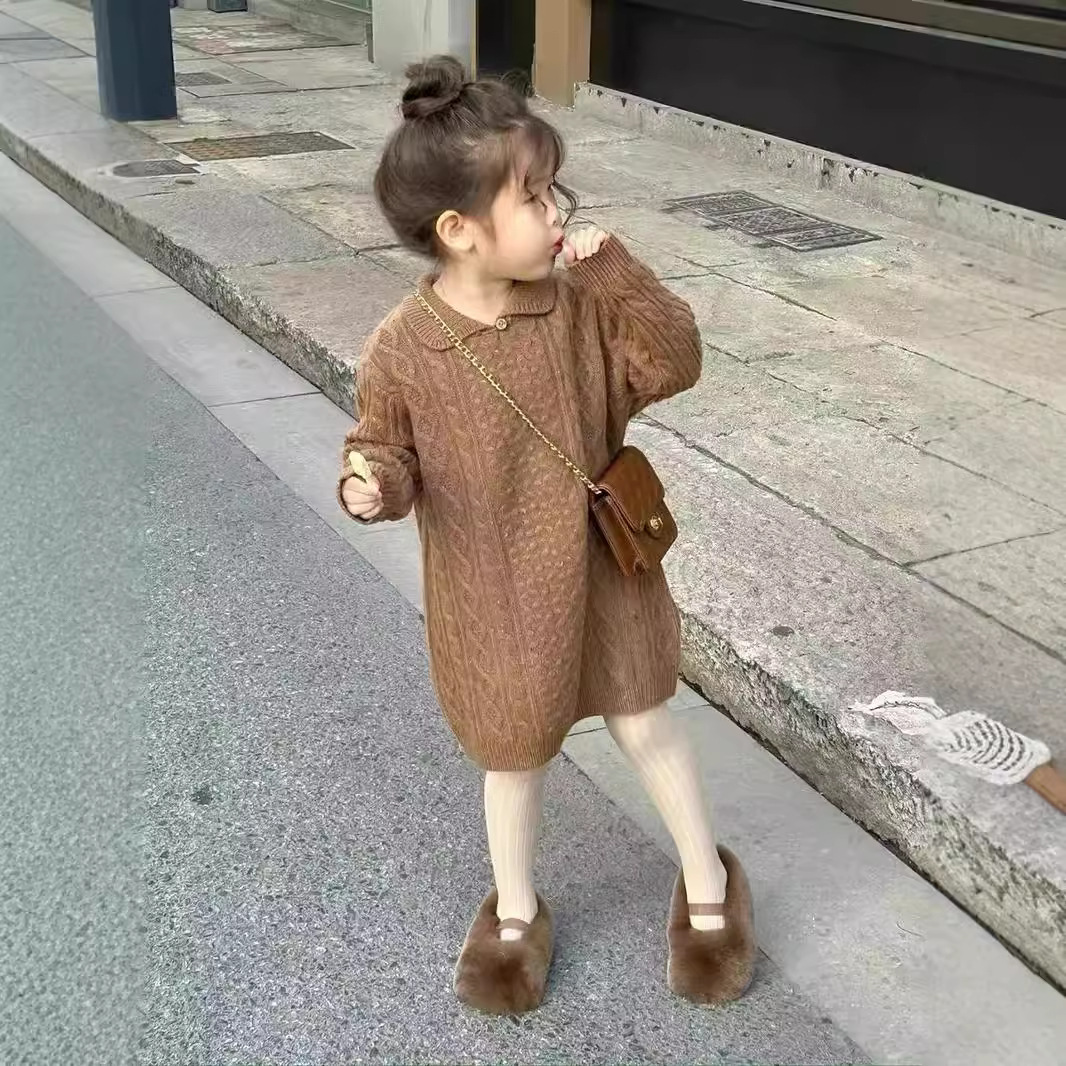 2024★秋冬新作★韓国風子供服★ワンピース★90cm〜140cm 2色