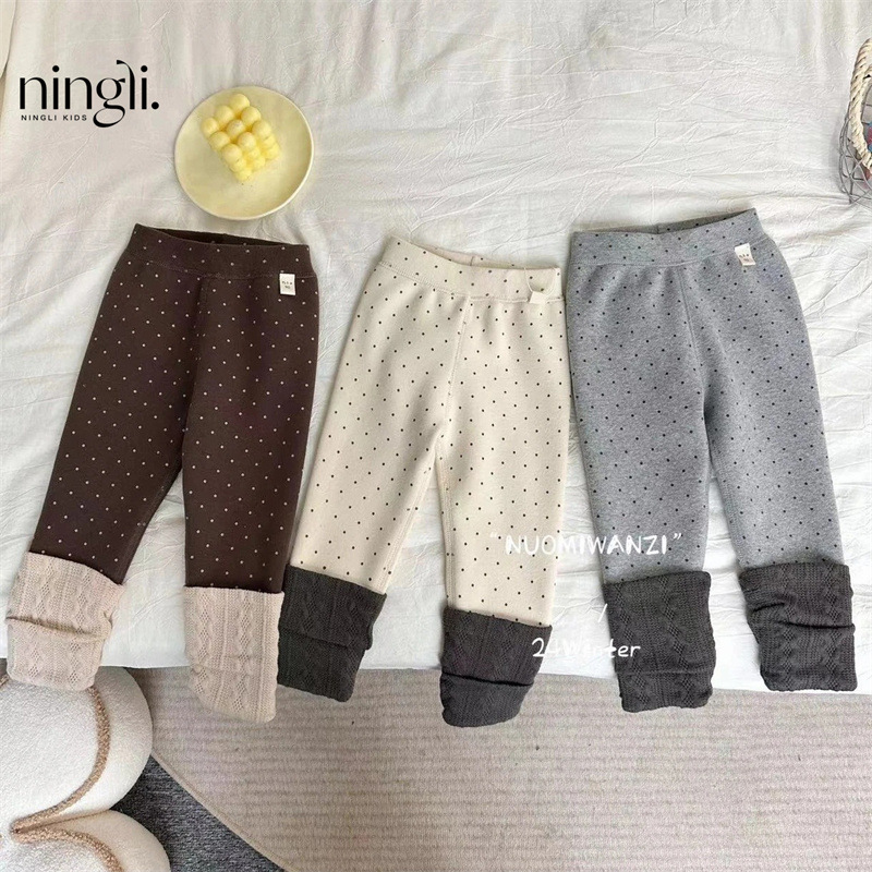 2024秋冬新入荷★子供服　ズボン　裏起毛　レギンス★90cm〜140cm 5色