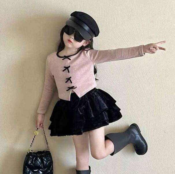 「2024」子供服★Tシャツ+スカート★セットアップ★韓国風子供服★7#〜15#