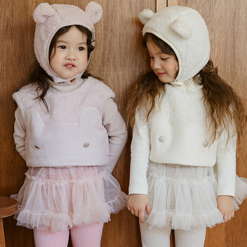 2024秋冬新作★子供服　ベストトップス&帽子★90cm〜150cm 2色