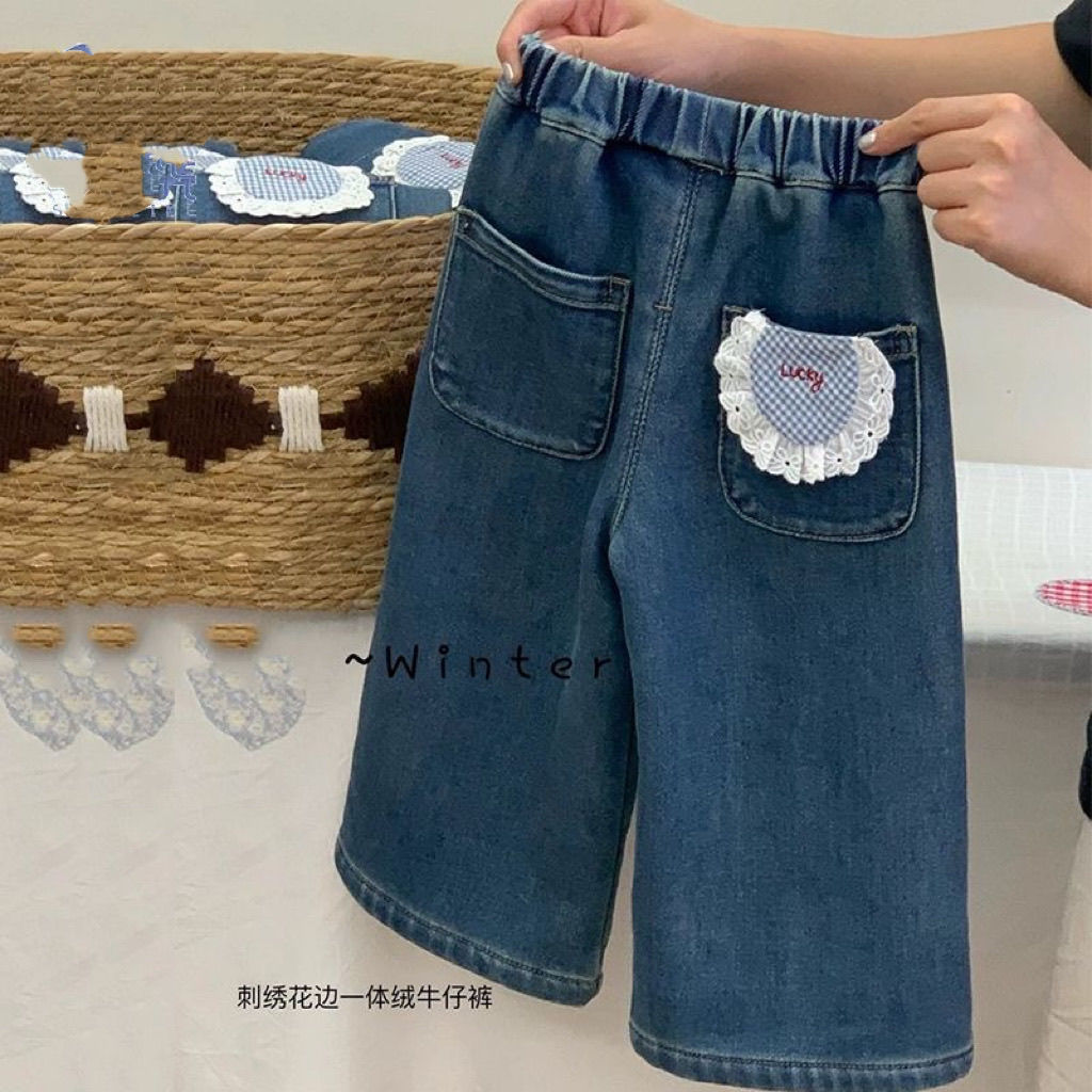 2024新入荷★子供服　デニムズボン　裏起毛★90cm〜140cm