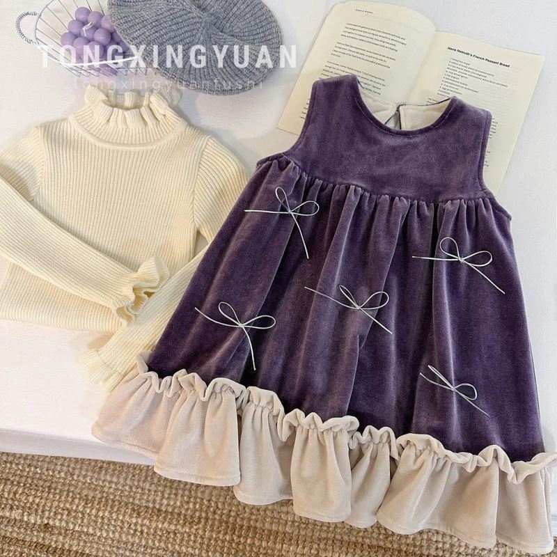 2024★秋冬新作★韓国風子供服★トップス★ワンピース★90〜140 2色