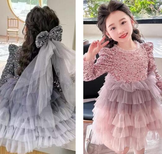 「2024」子供服★ワンピース★ドレス★韓国風子供服★2色5#〜13#