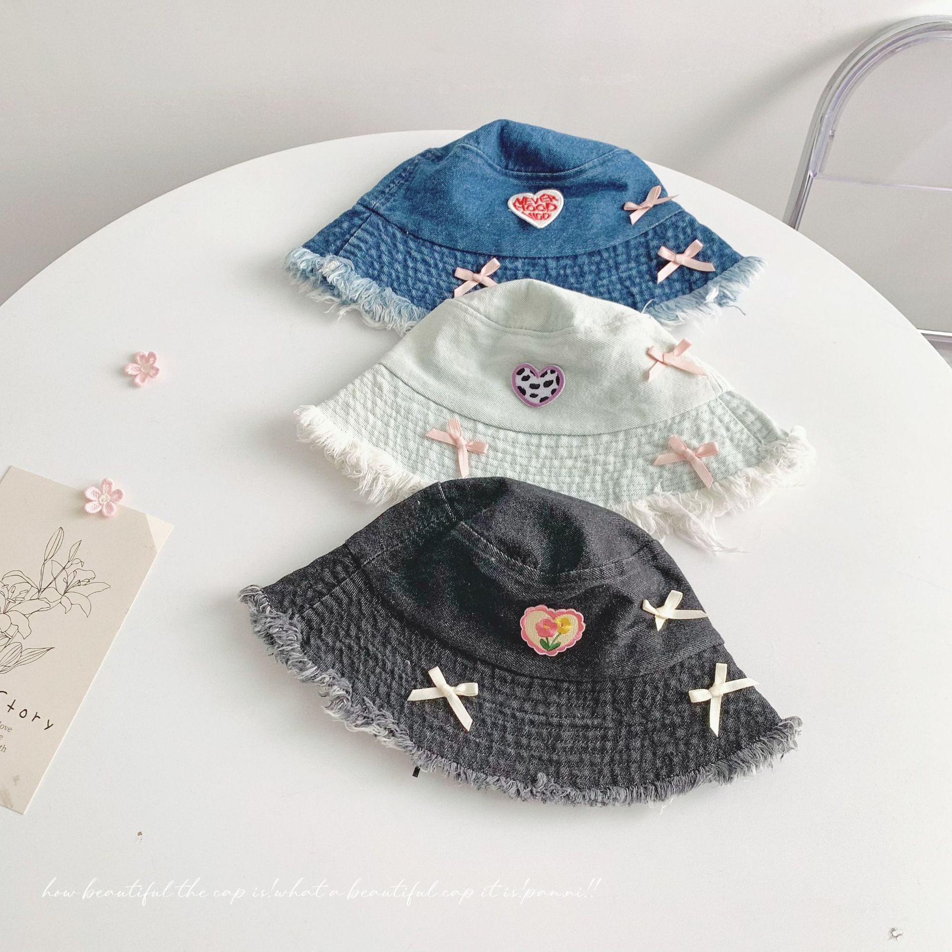 「2025」子供用★帽子★キャップ★キッズ★デニム★バケットハット★4色