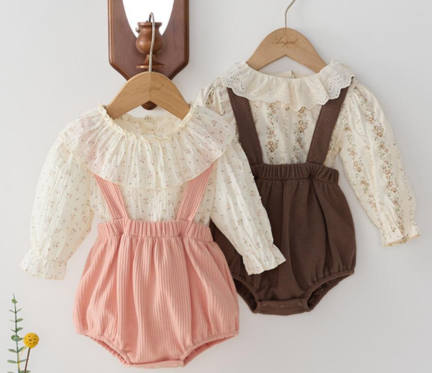 2025新品★ベビー服★トップス+サロペット　セット★66-100cm★2色