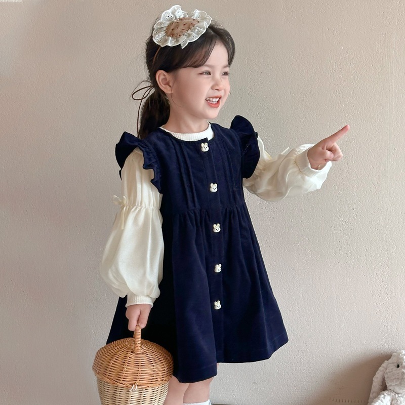 2025新品★子供服　トップス+ベストワンピース　セット★90cm〜140cm