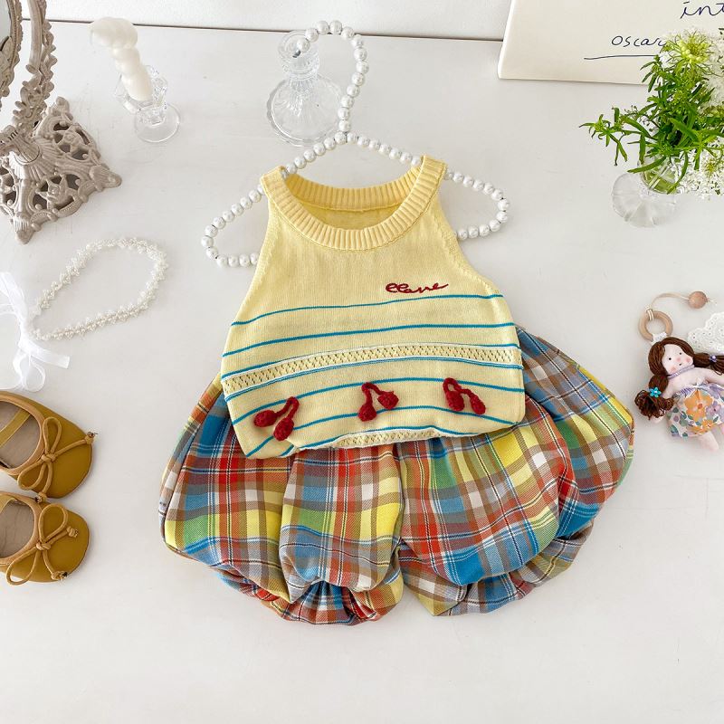 「2025」子供服★トップス+ズボン★セットアップ★袖なし★韓国風子供服★73cm〜100cm