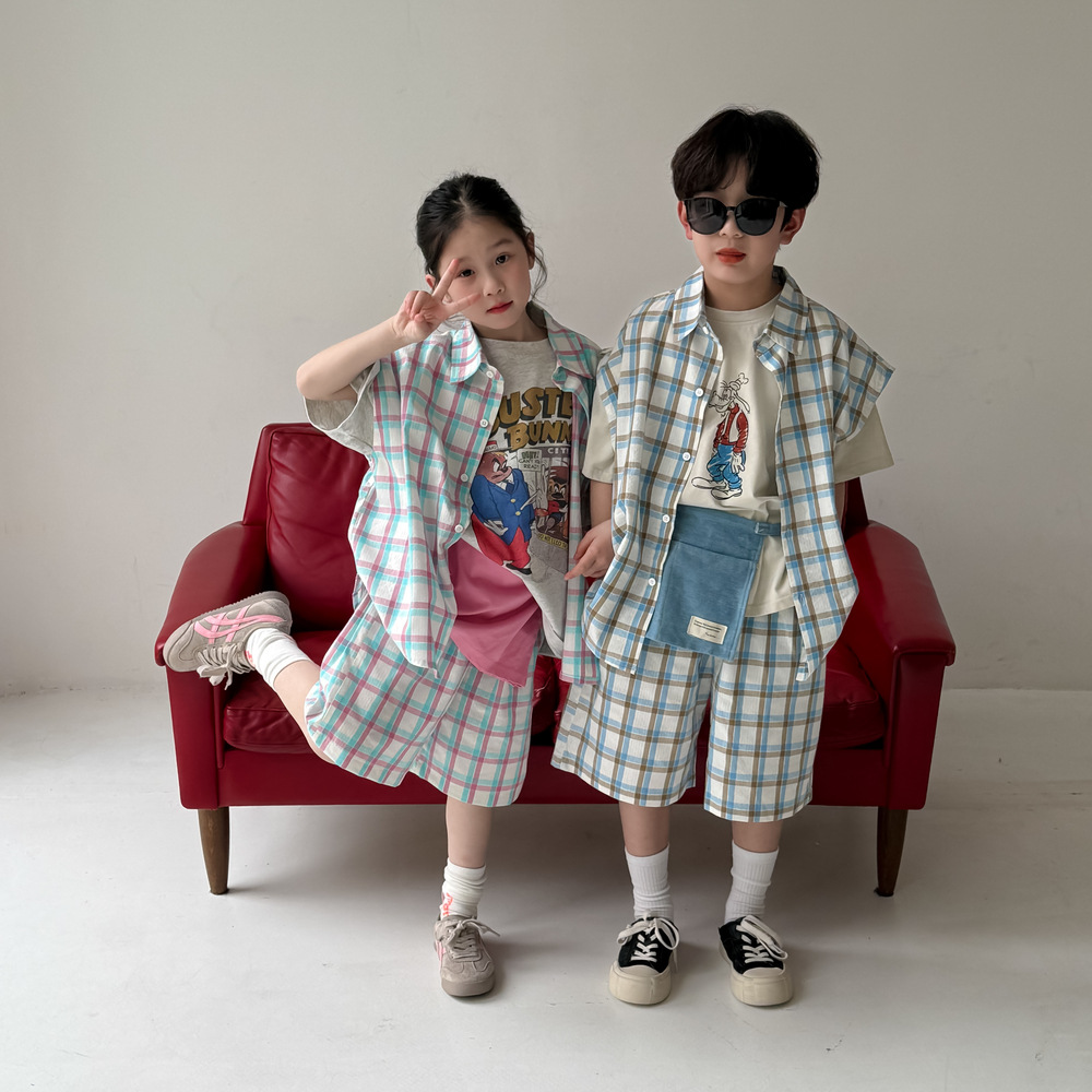 2025★夏新作★韓国風ベビー服★シャツ+ズボン★90cm〜150cm 2色