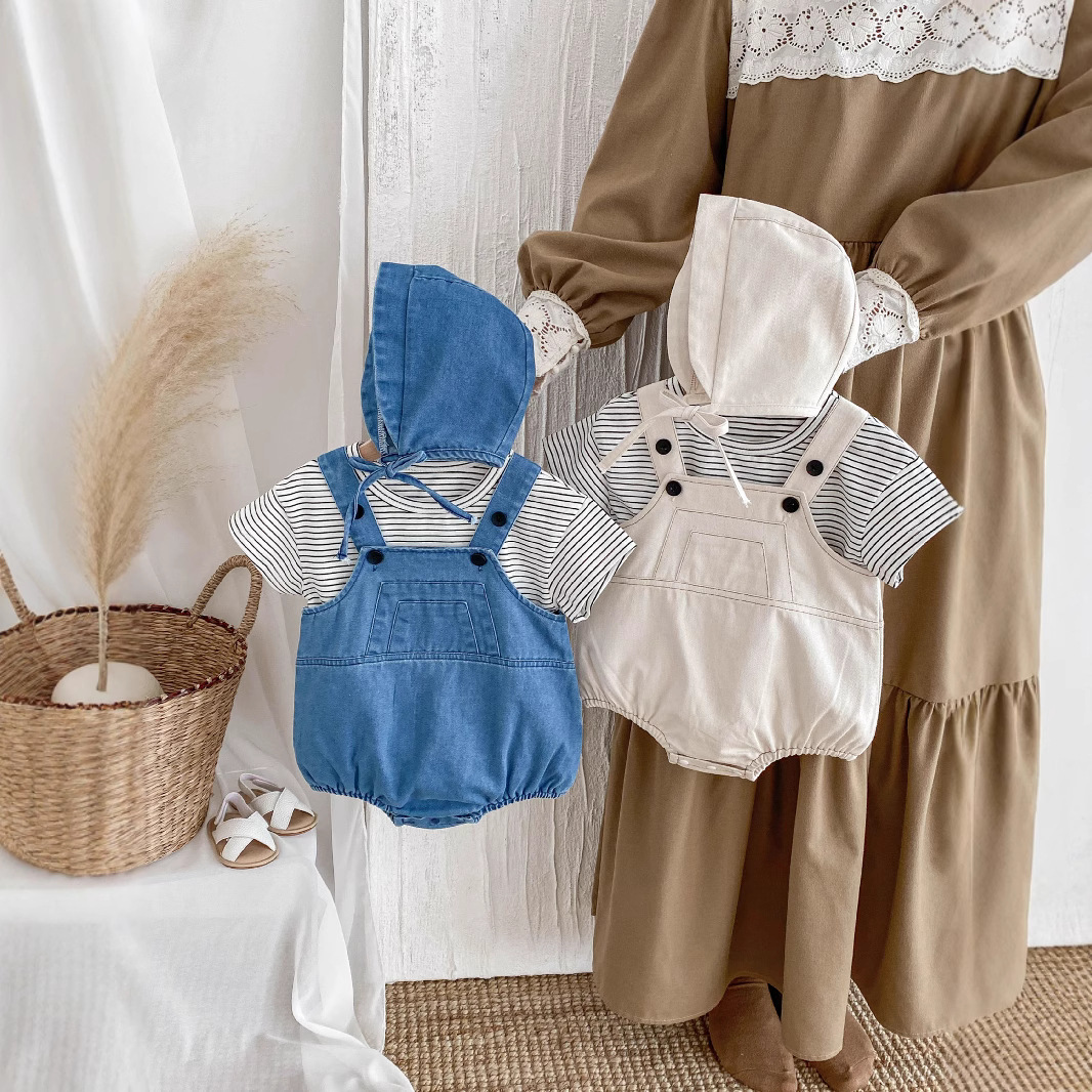 2025新入荷★ベビー服　ロンパース+帽子&トップス分けて★66cm〜100cm 2色