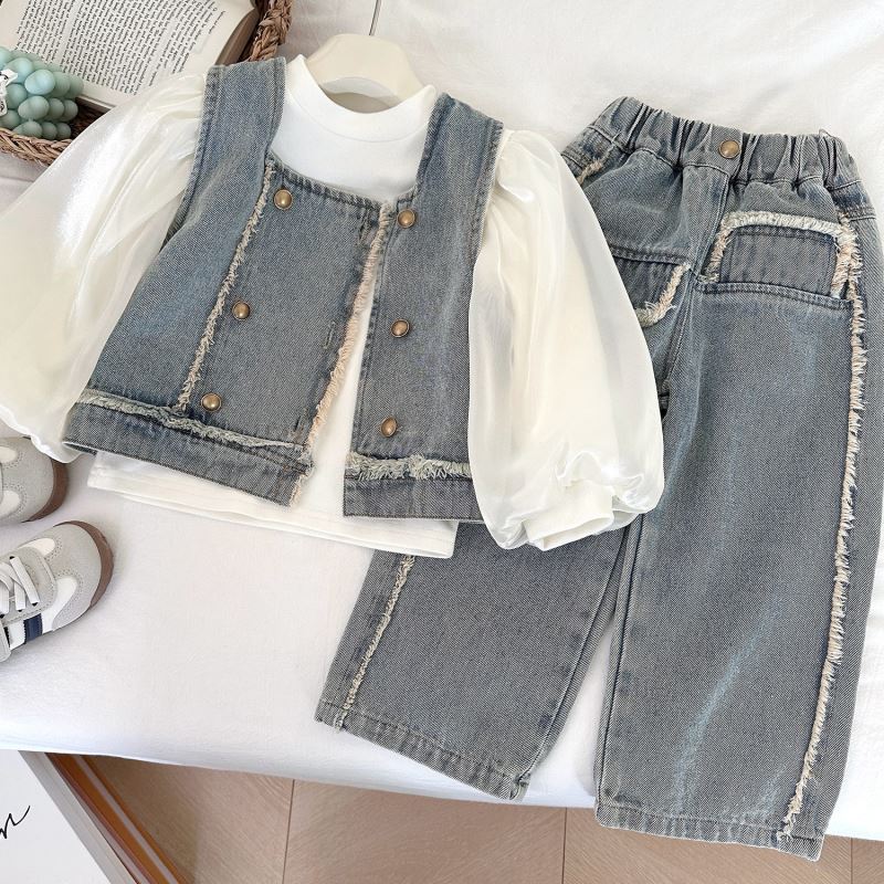 「2025」子供服★トップス★長袖シャツ★デニムセットアップ★2色90cm〜150cm