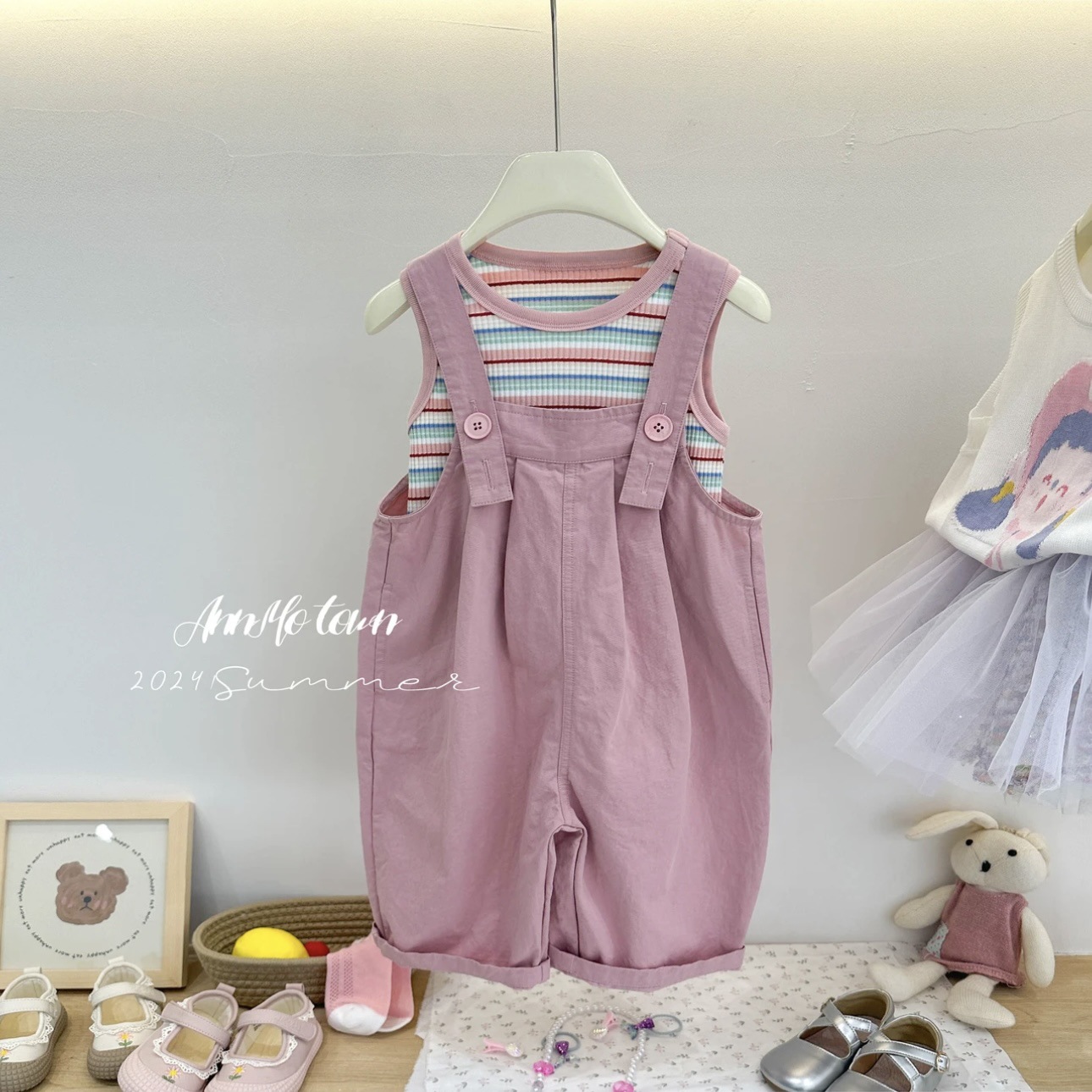2025新品★子供服　ベスト+サロペット　セットアップ★80cm〜130cm