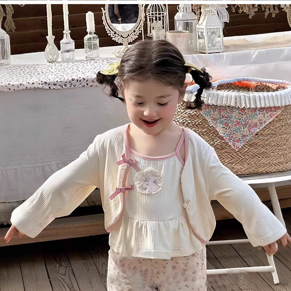 「2025」子供服★トップス★キャミソール+カーディガン★ズボン★2色80cm〜130cm