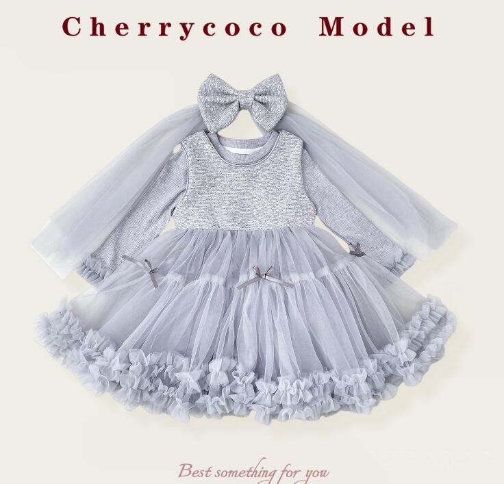 2025新品★子供服　トップス+ワンピース+ヘア飾り　セットアップ★80cm〜140cm