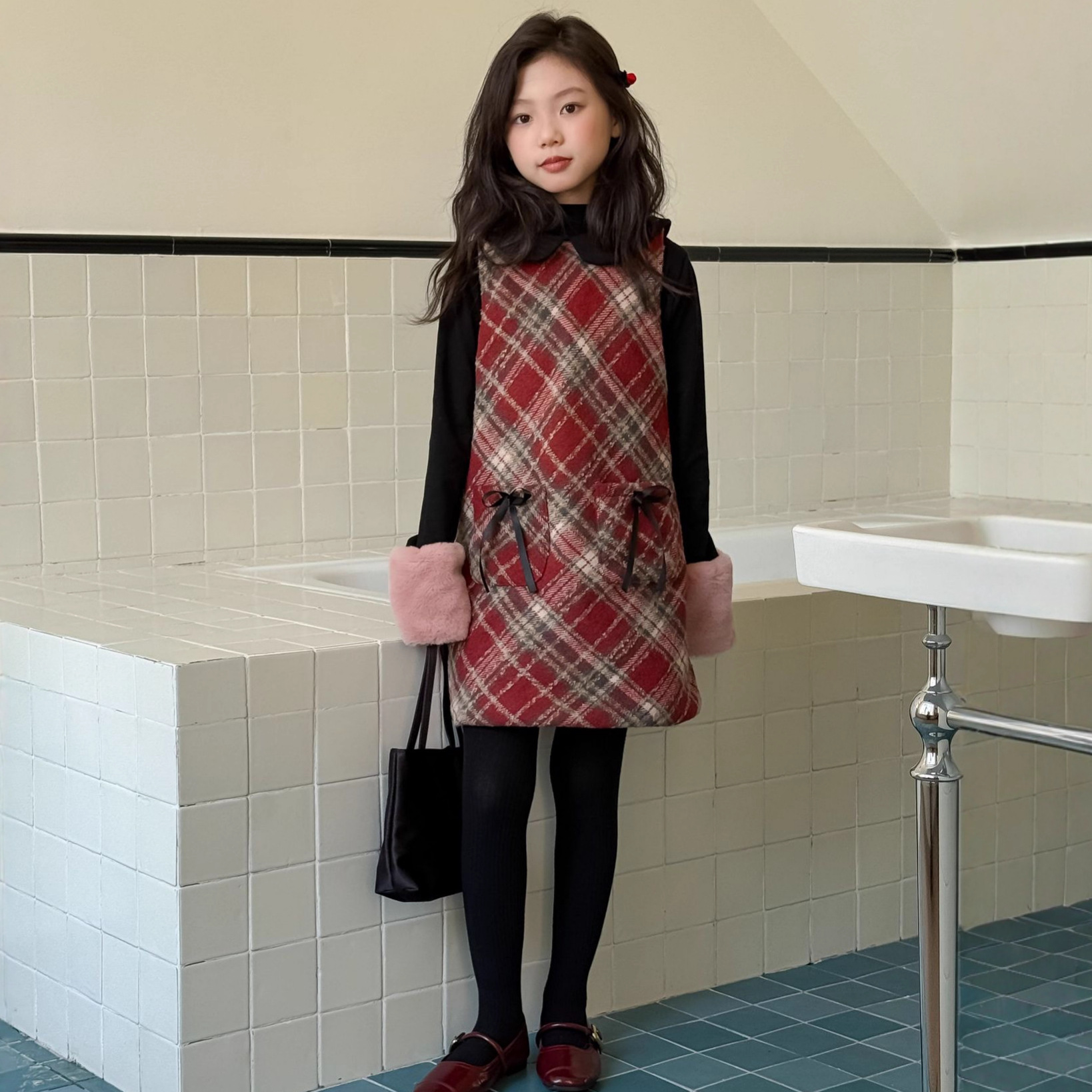 2025秋冬新品★子供服　ベストワンピース★100cm〜160cm