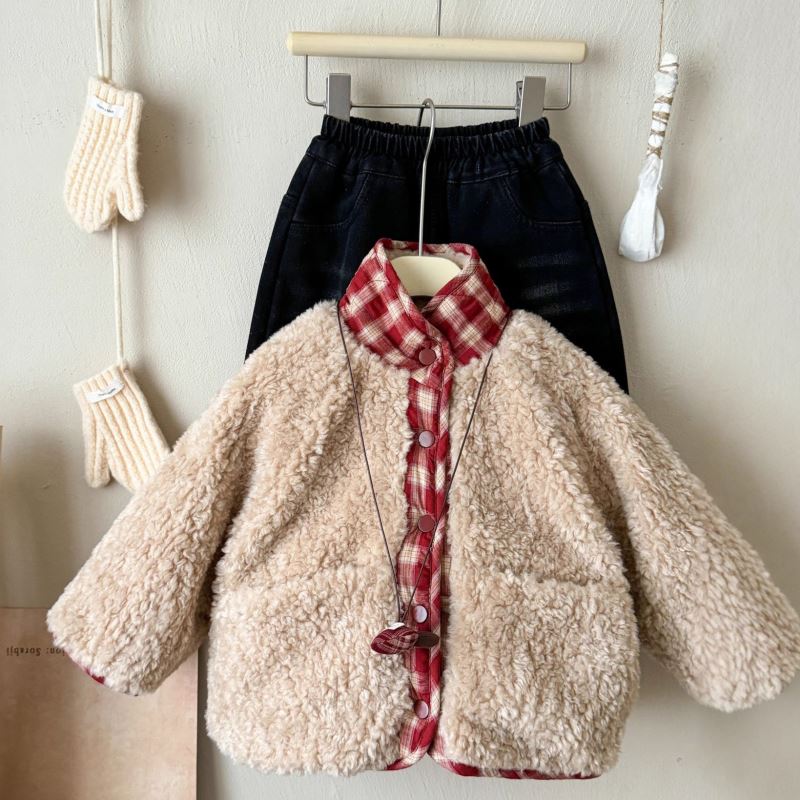 2025冬新品JM★子供服 　両面起用コート★90cm〜140cm