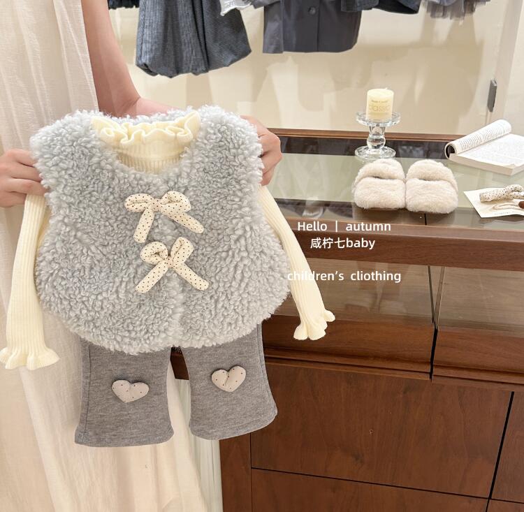 2025冬新品XN★子供服 　ベストコート&セーター&ズボン分けて★80cm〜130cm