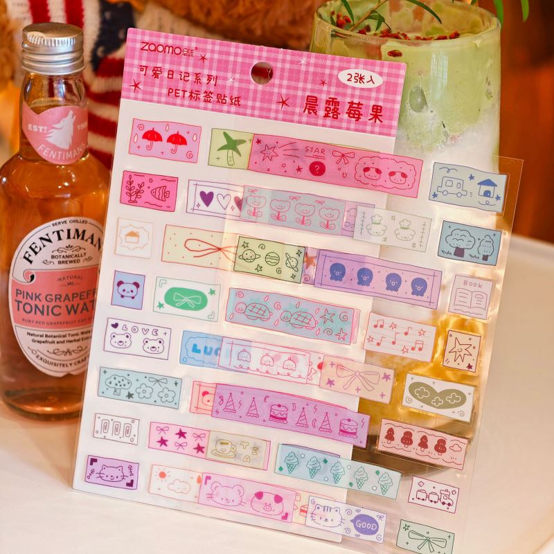 ★飾りシール★DIY粘着シール　PETステッカー★手帳DIY材料包