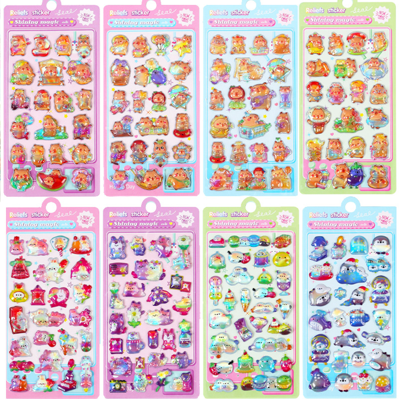 DIY手作り ステッカー★粘着シール★3D★手帳素材