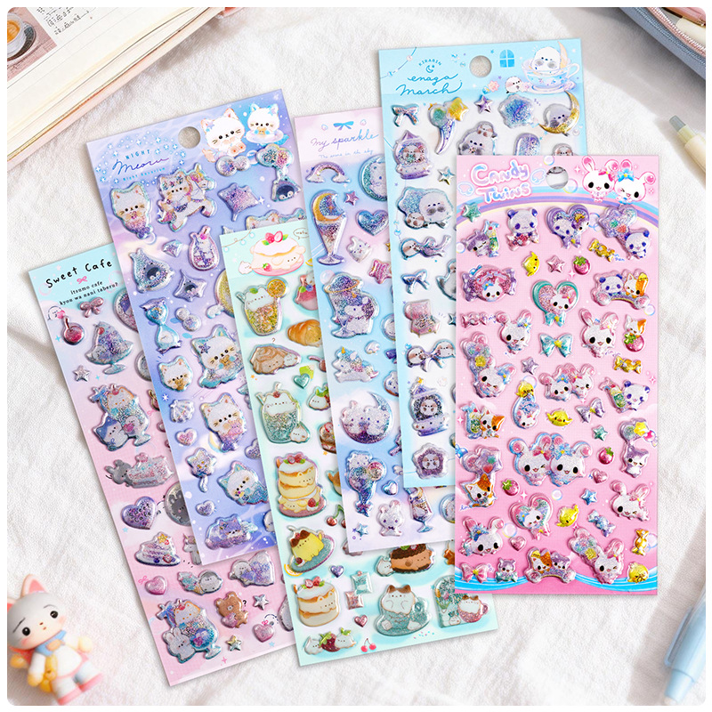 DIY手作り ステッカー★粘着シール★3D★手帳素材