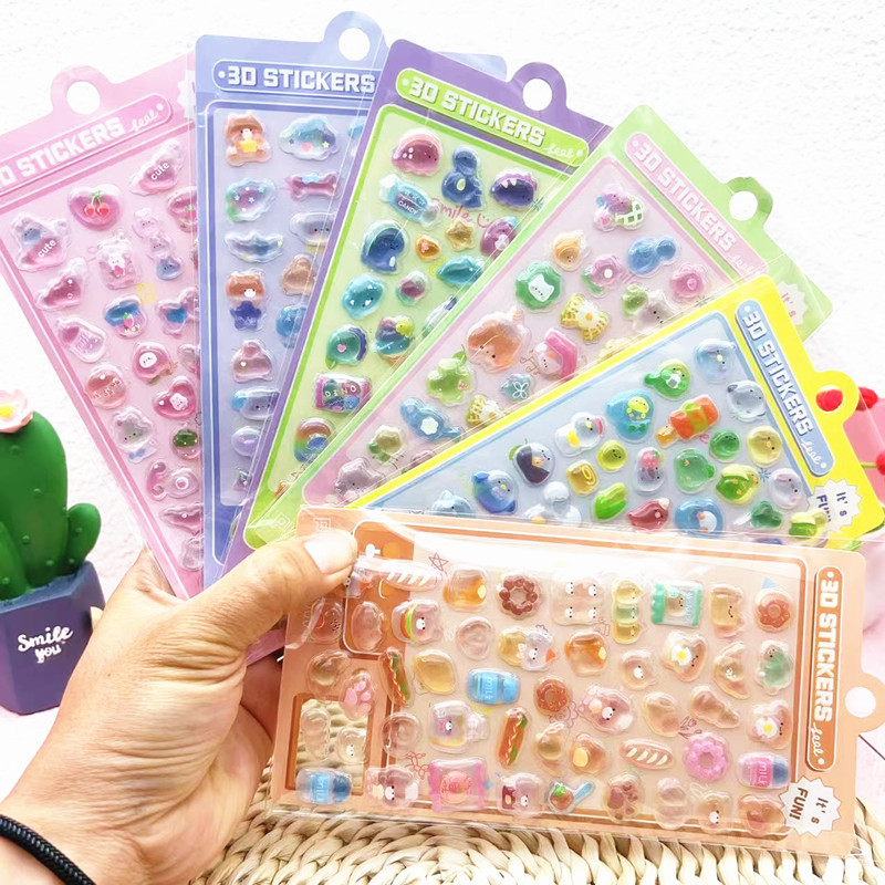 DIY手作り ステッカー★粘着シール★3D★手帳素材