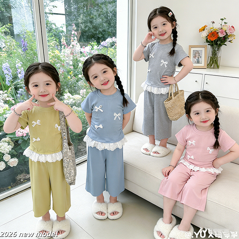 2026★夏新作★韓国風ベビー服★トップス+ズボン★90cm〜140cm 4色