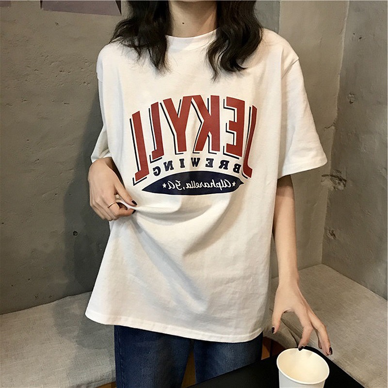 トップス★ 英字★♪セクシー★♪ゆとり★♪半袖tシャツ★♪日系★♪レディース★2色