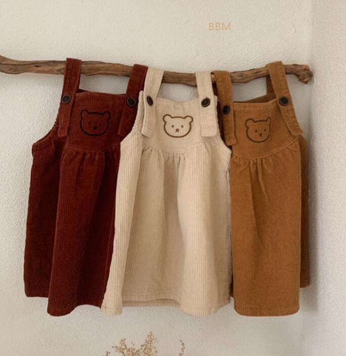 2022★春秋新作★韓国風子供服★ワンピース★コーデュロイ★3色80-130CM