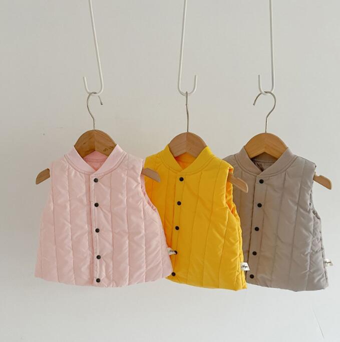 新作★ベスト★チョッキ★トップス★韓国風子供服★ベビー★無地★3色★66-100CM