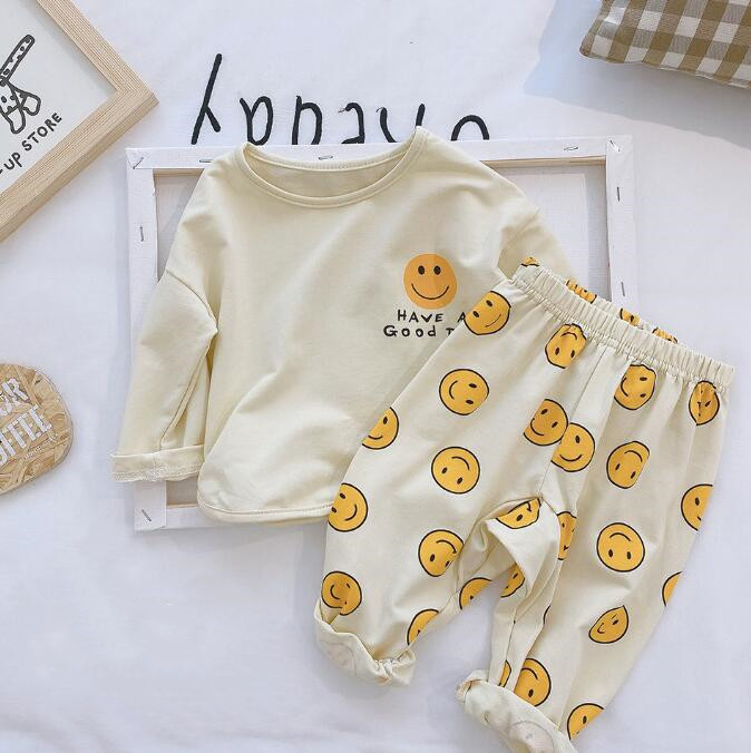 子供服★トップス+ズボン★セットアップ★笑顔★男女兼用★部屋着★73-110CM