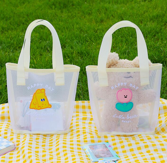 バッグ★レース　刺繍★ハンドバッグ★手提げバッグ★透け★韓国風★可愛い★3色