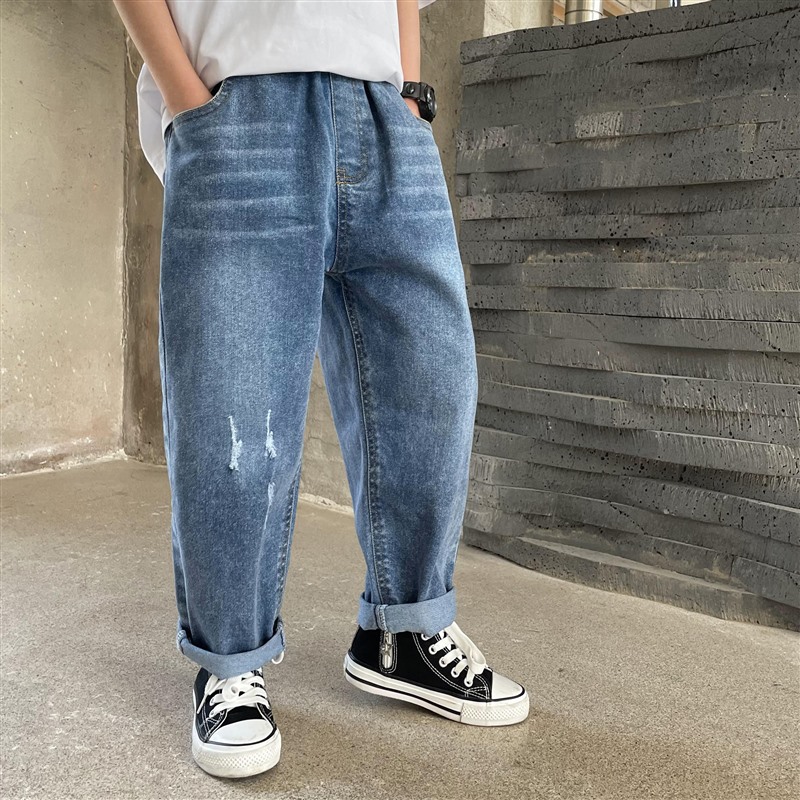 お勧め 春夏新作 ワイドパンツ ダメージデニムズボン ジーンズ ジーパン 男の子 韓国風子供服 110-160