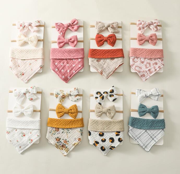 よだれかけ+ヘアバンド★子供用★涎掛け★ベビー向け★赤ちゃん用★可愛い★8色